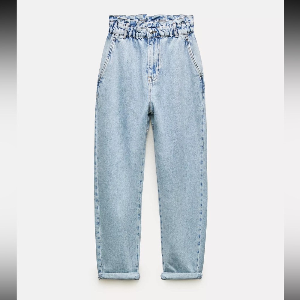 Zara High-Waisted Paperbag Baggy Jeans